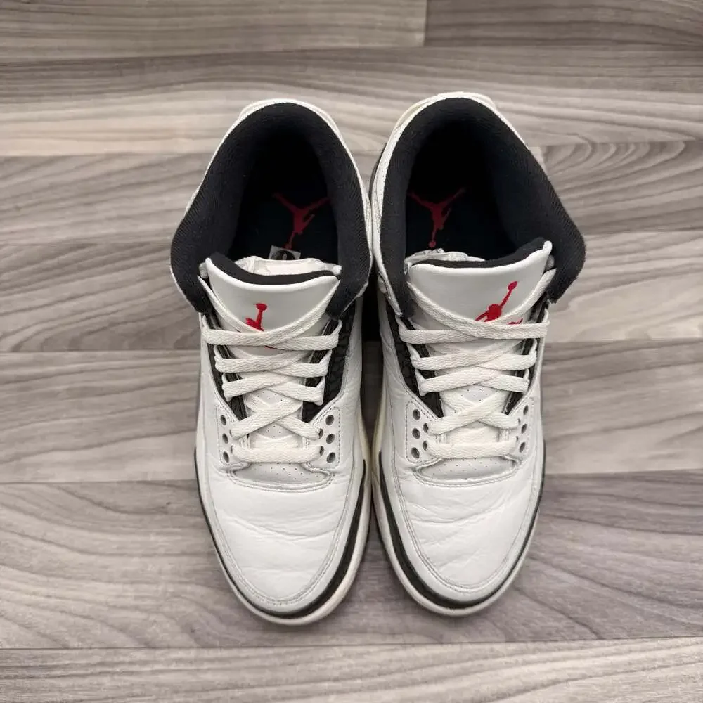 Air Jordan 3 Retro Cement Grey White Black Red Men's Shoes Size 8